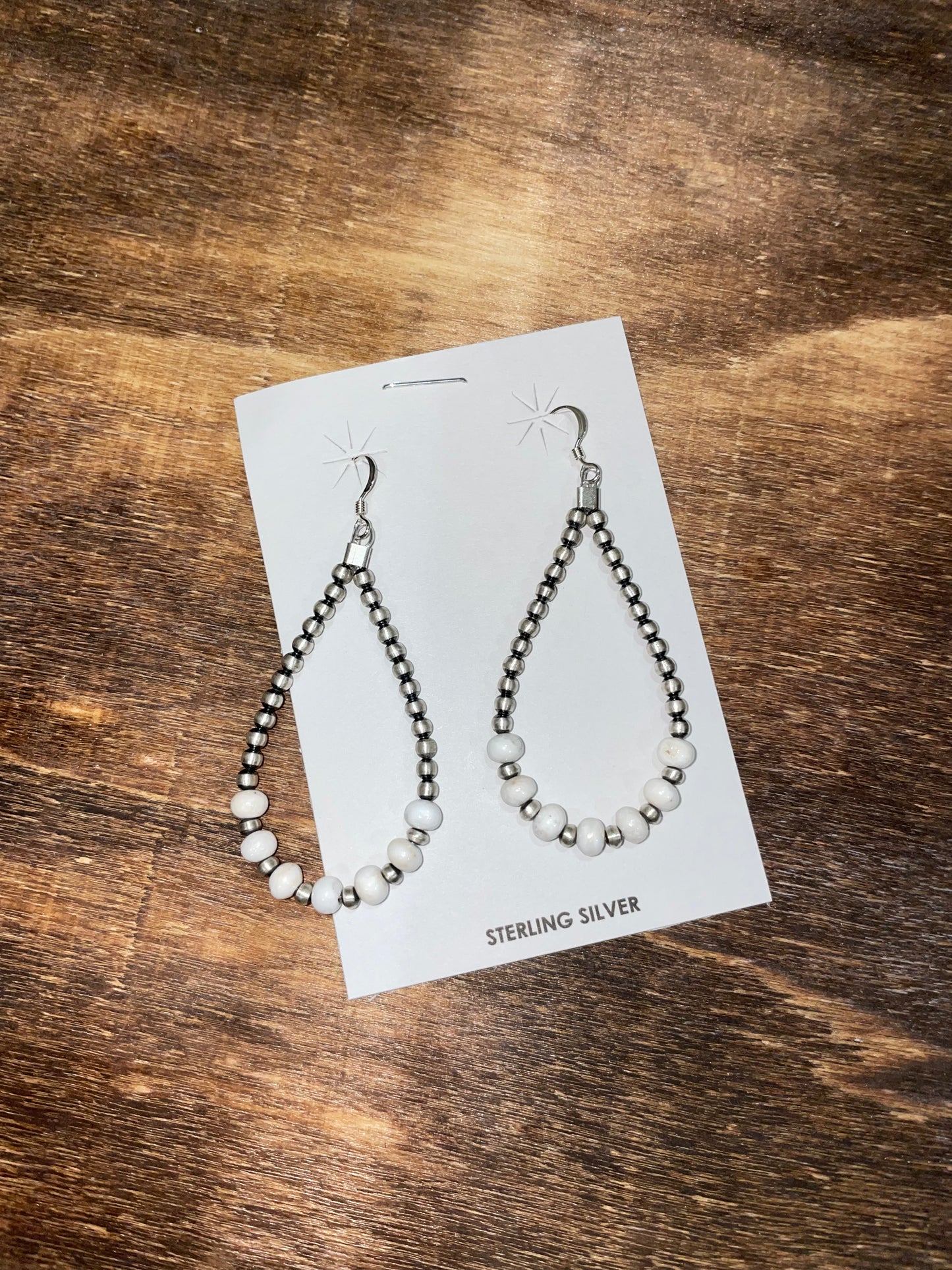 Teardrop White Buffalo Earrings