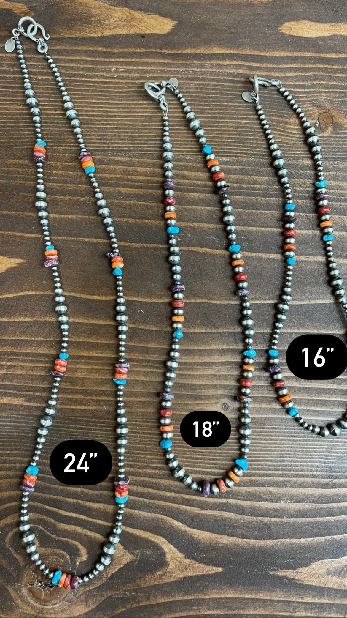 The Lacy Multicolor multi size bead necklace