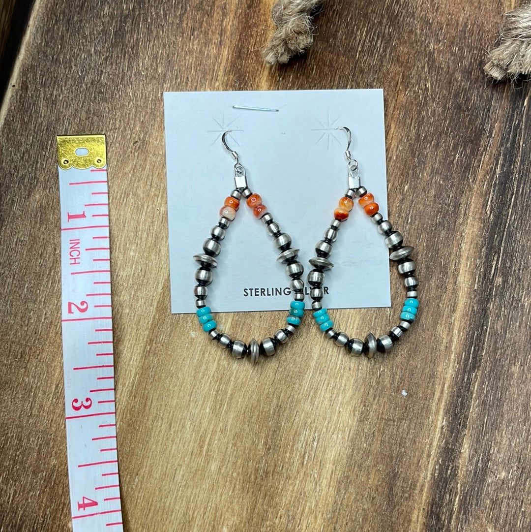 Multicolor teardrop Navajo Pearl earrings
