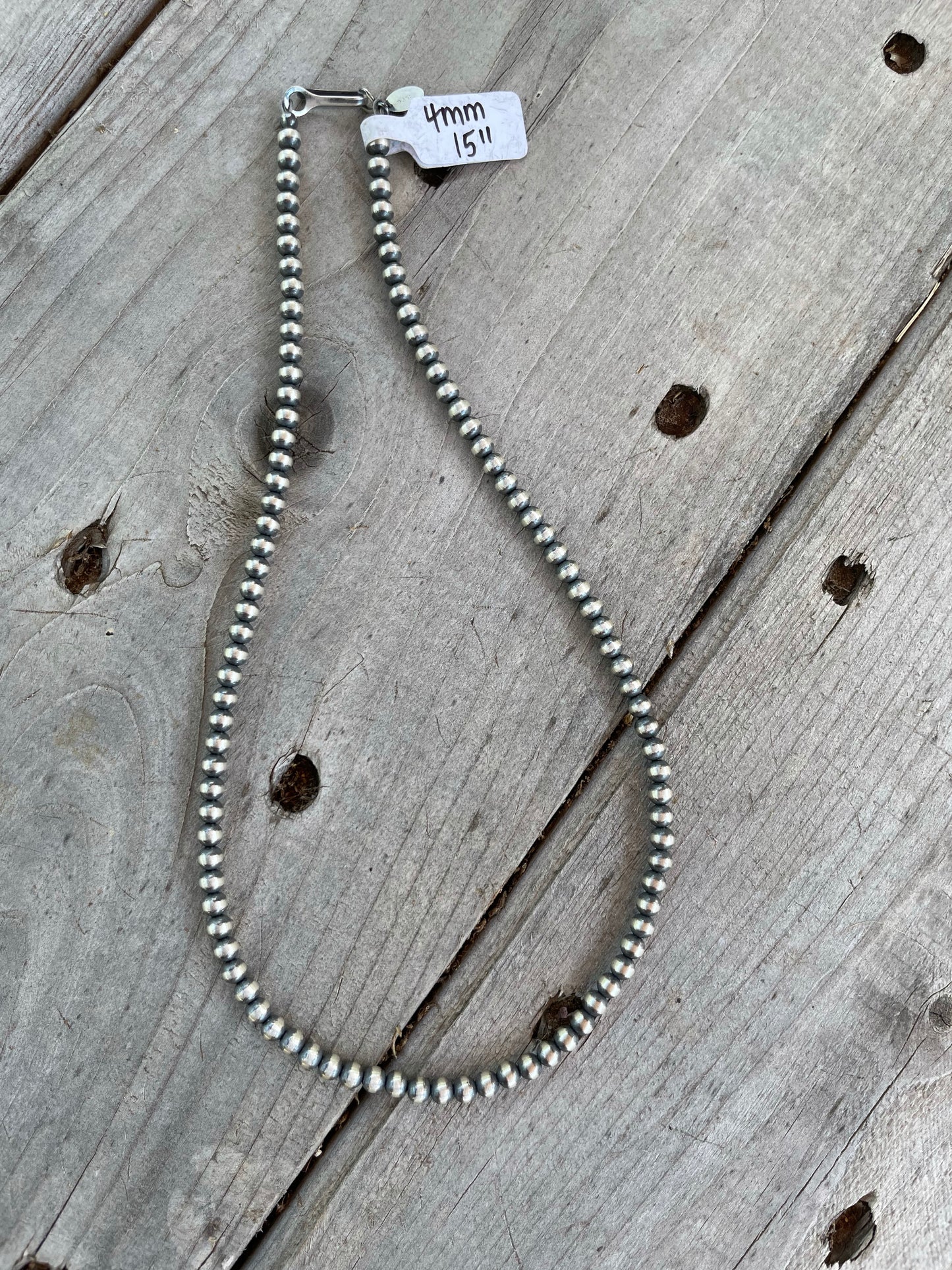 4mm Sterling Navajo Pearls