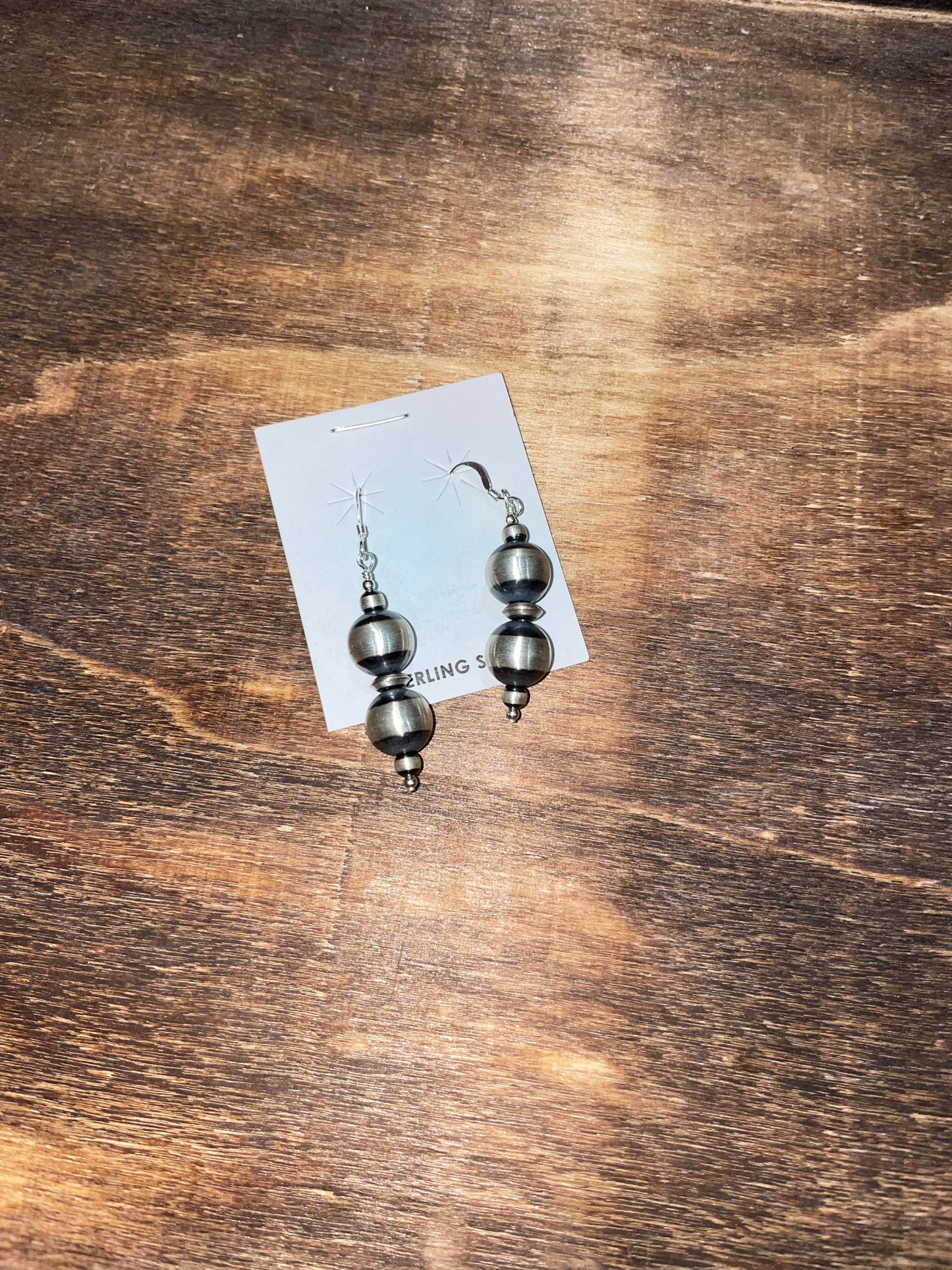 1” Strand earrings with 10mm beads