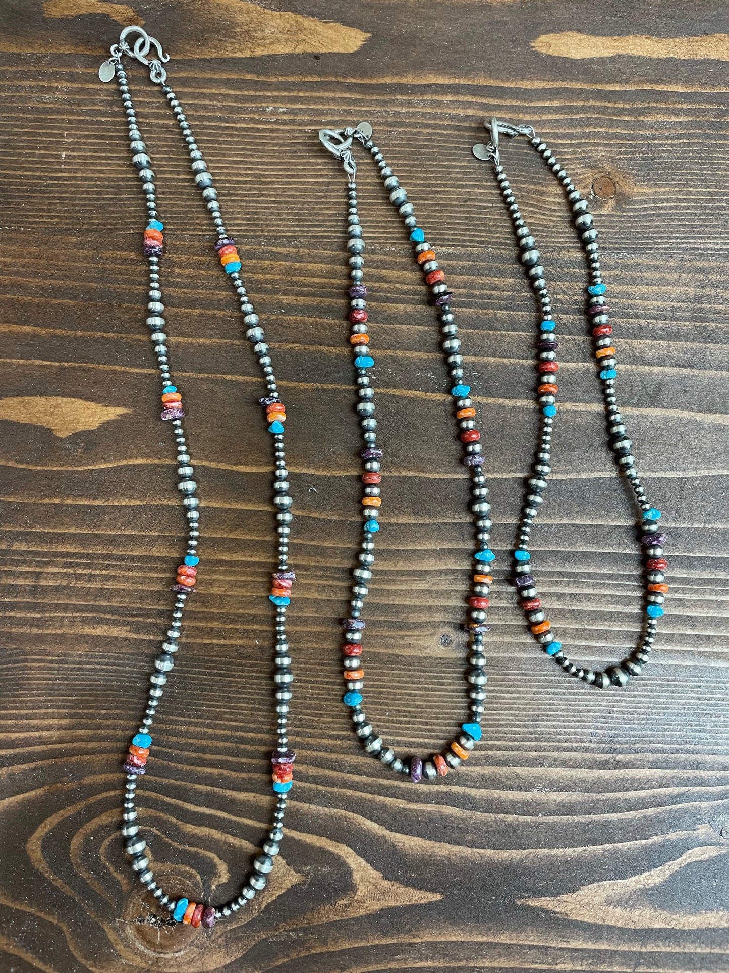 The Lacy Multicolor multi size bead necklace