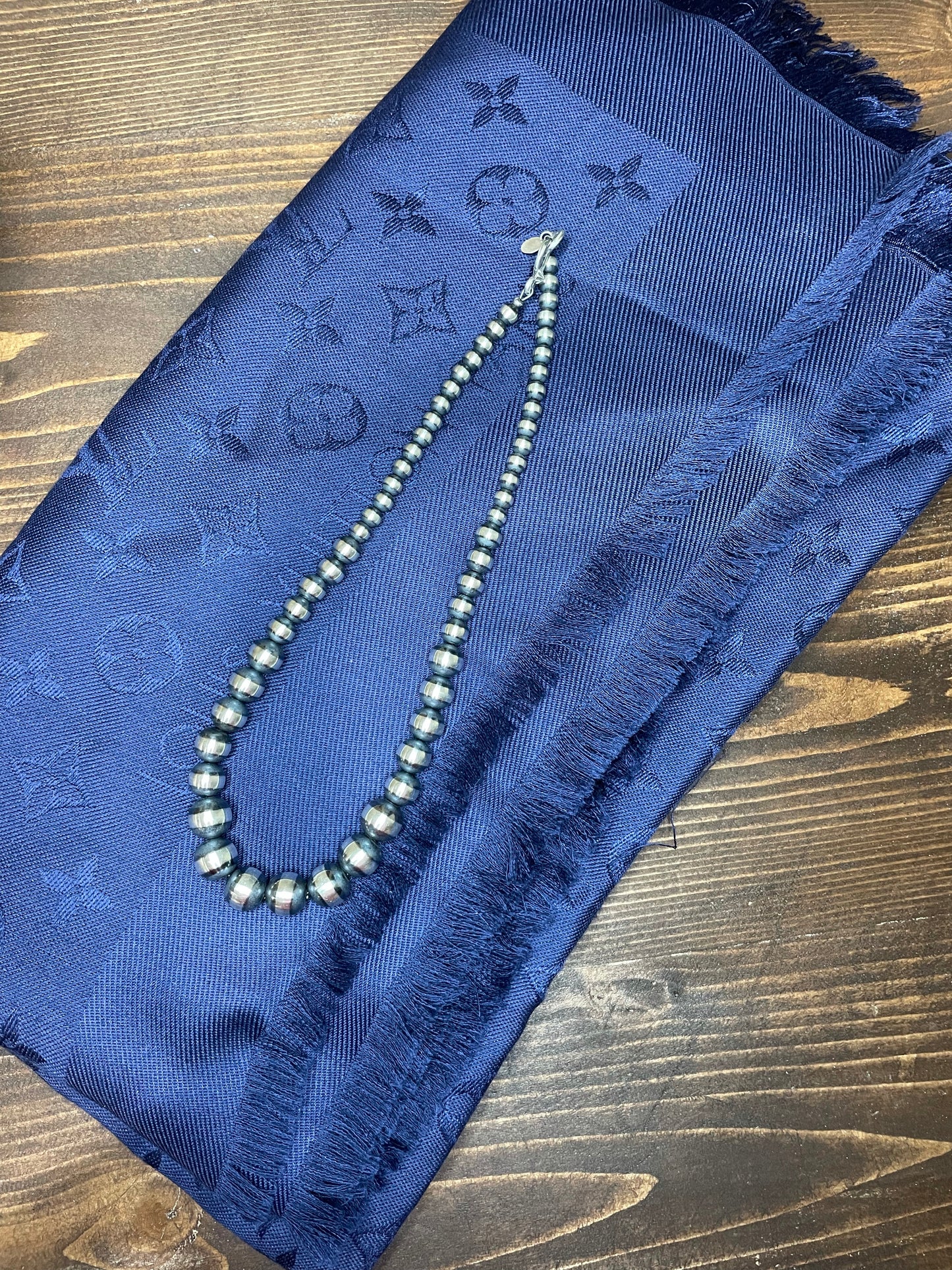 3mm to 8mm graduated necklace 18”