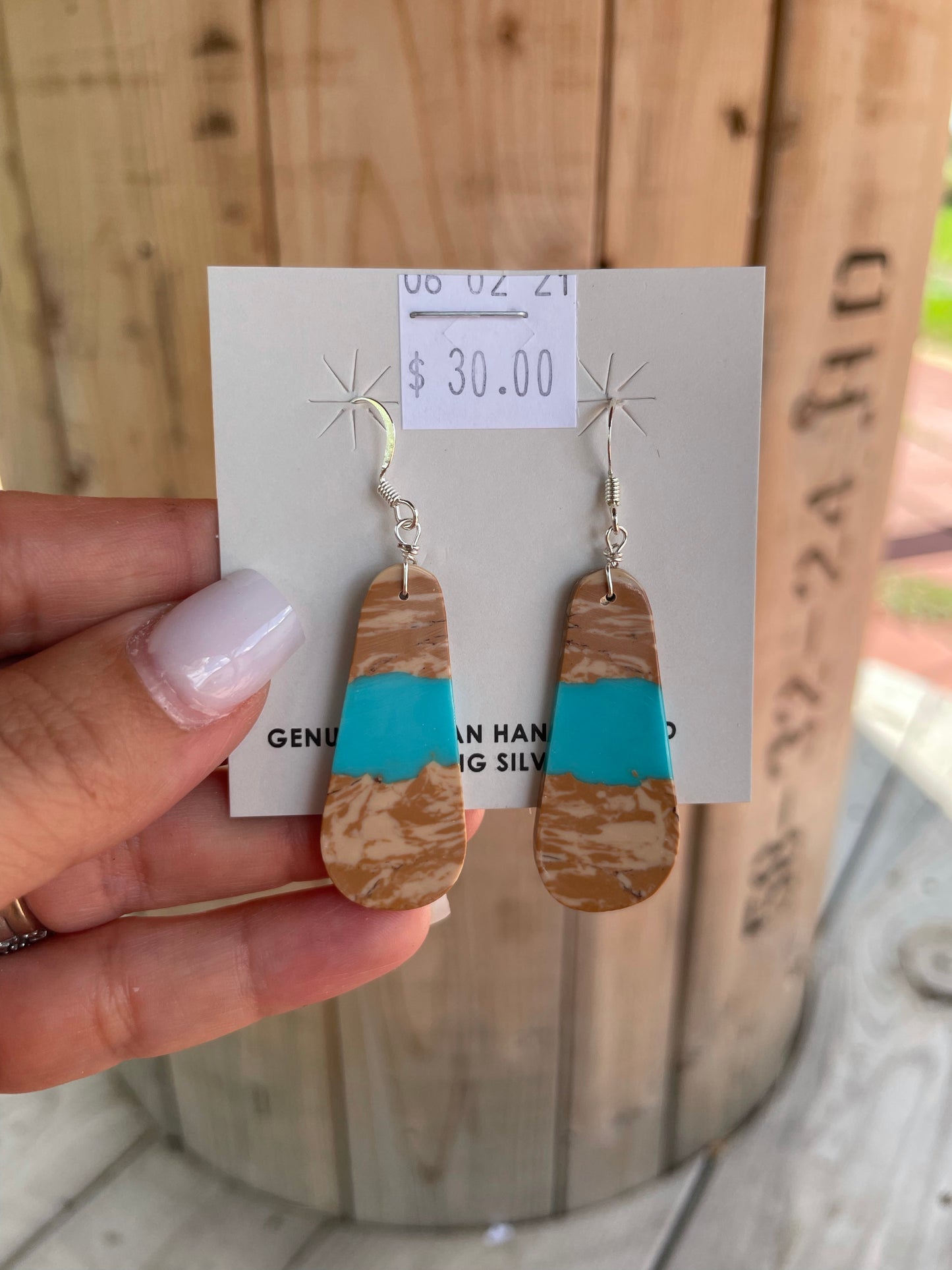 Turquoise Slab Earrings