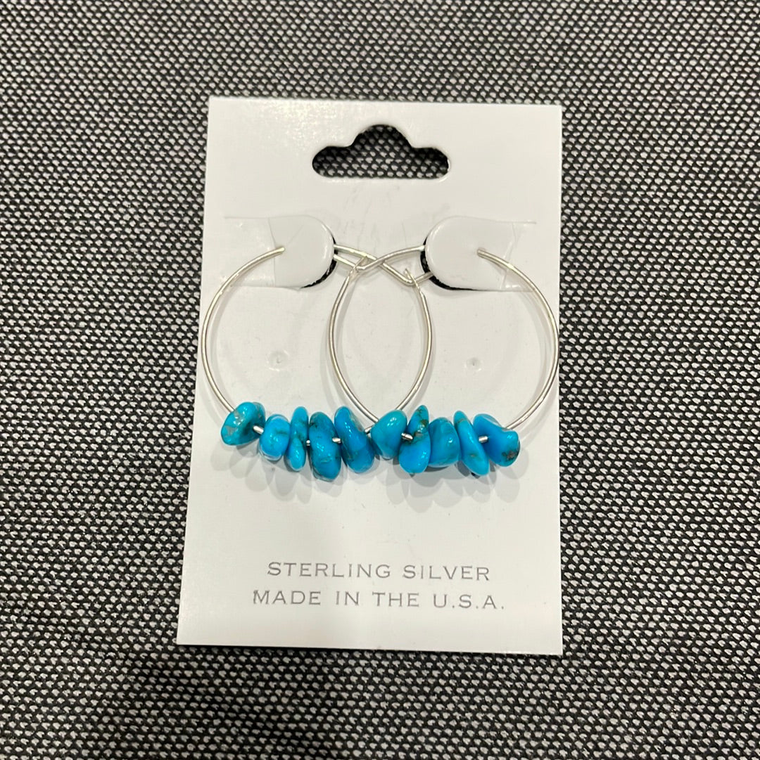 Round Turquoise nugget hoop