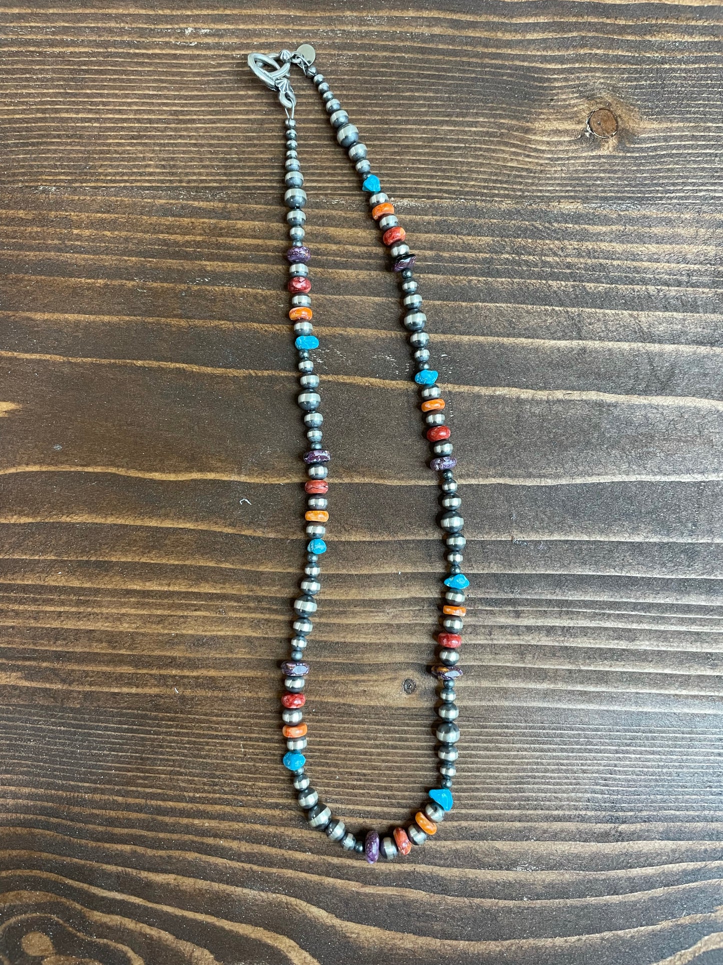 The Lacy Multicolor multi size bead necklace