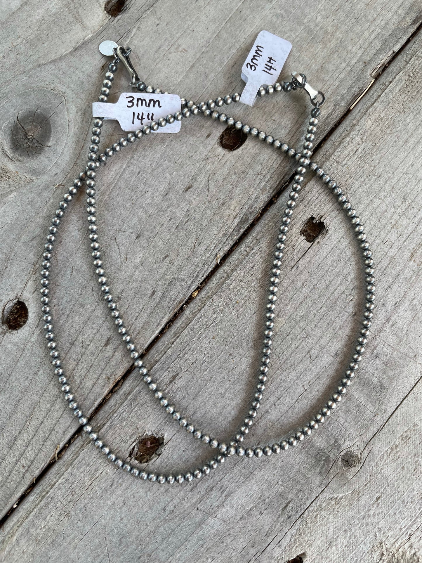 3mm Navajo Sterling Pearls