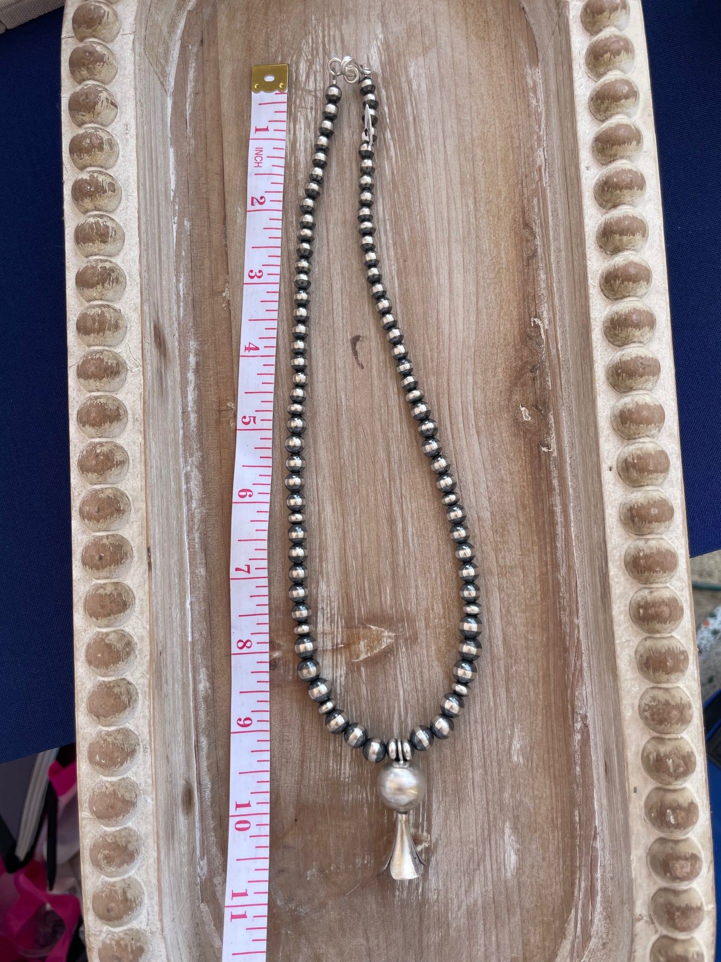 Navajo Pearl Necklace with Squash Blossom