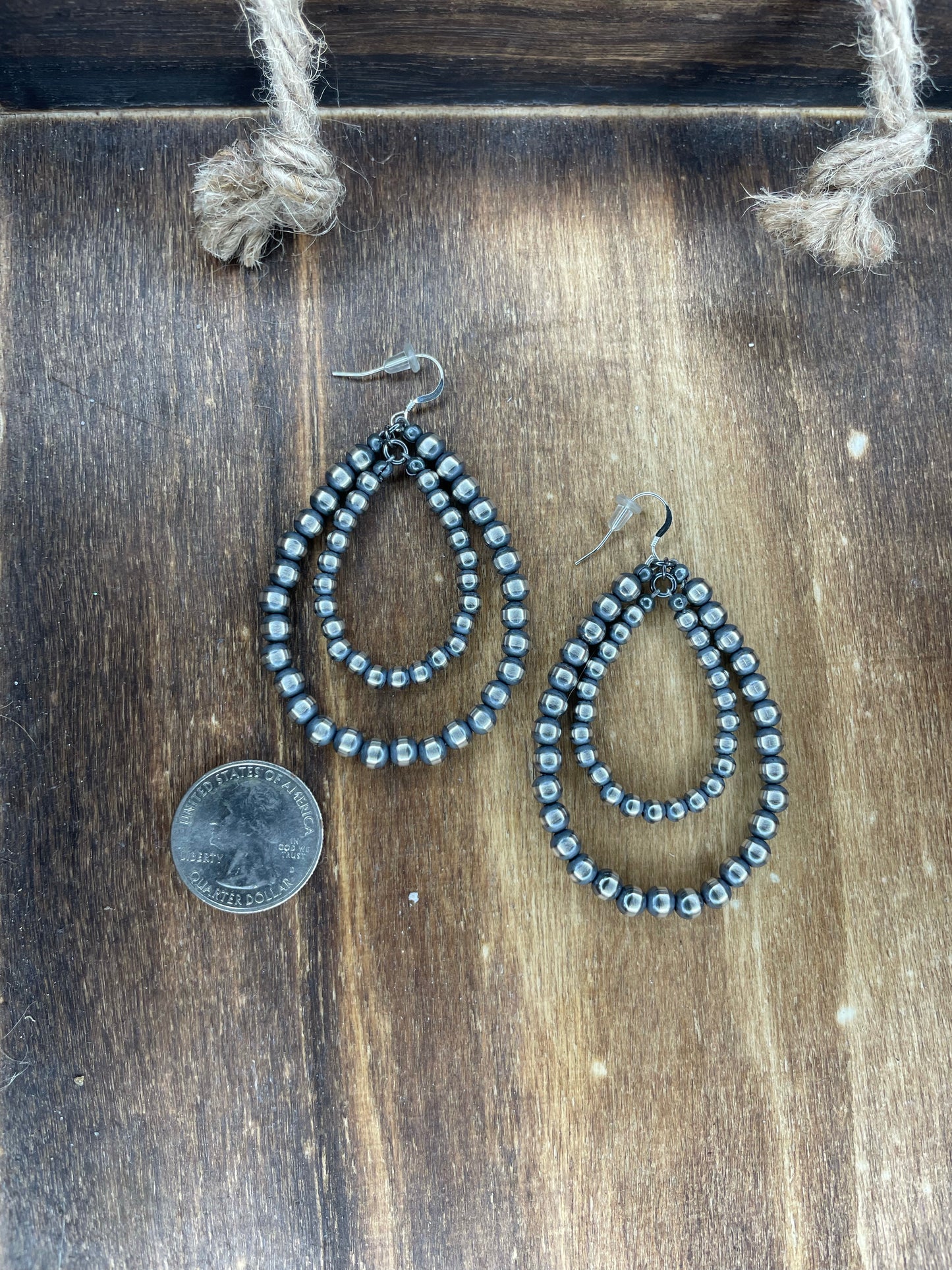 4mm/5mm double hoop Teardrop