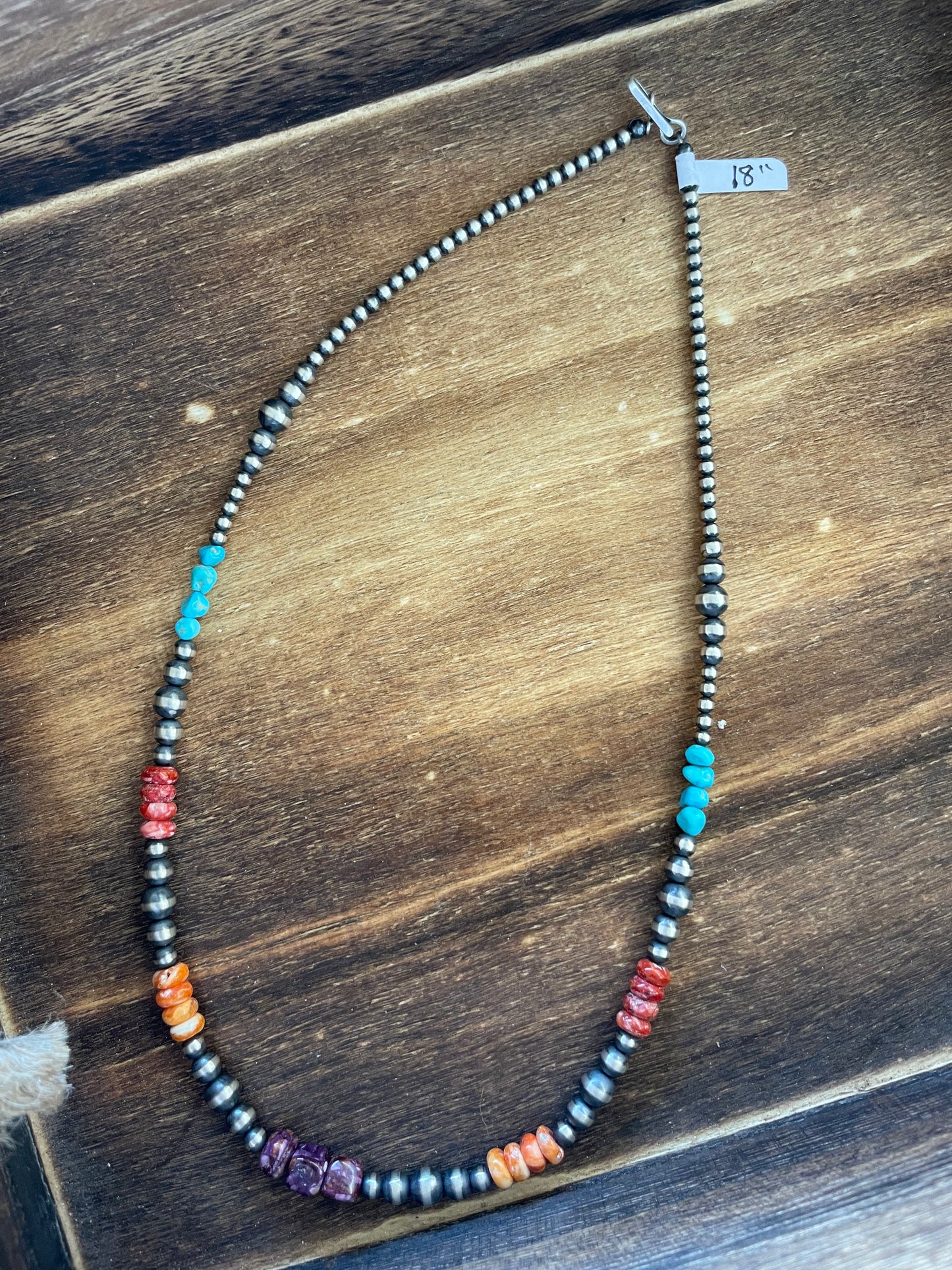 The Lacy Multicolor multi size bead necklace