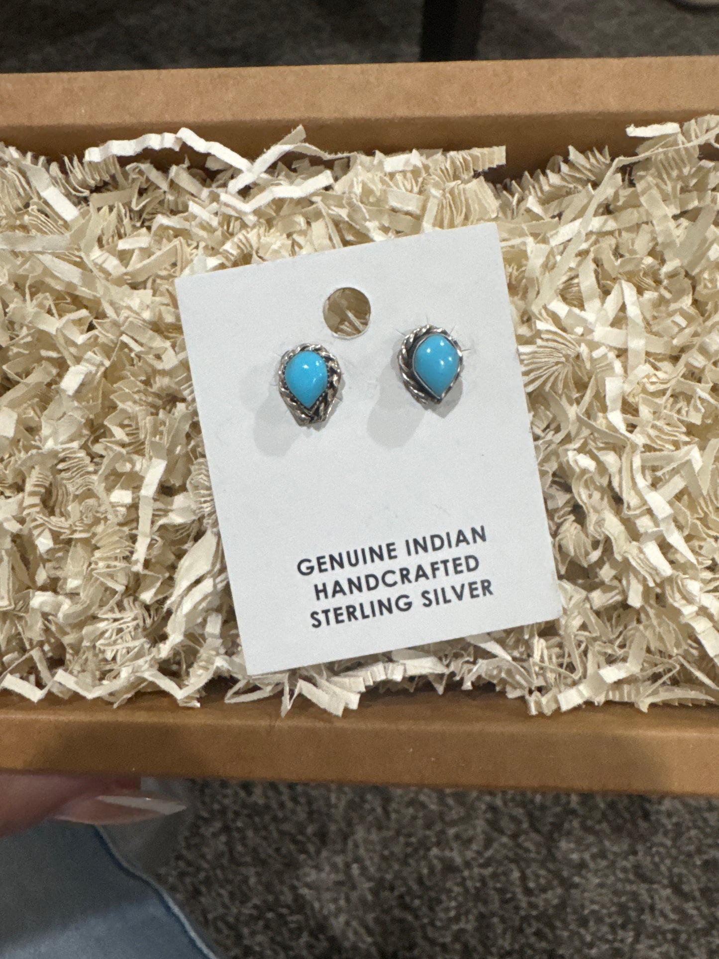 Turquoise Pear + rope detail earring