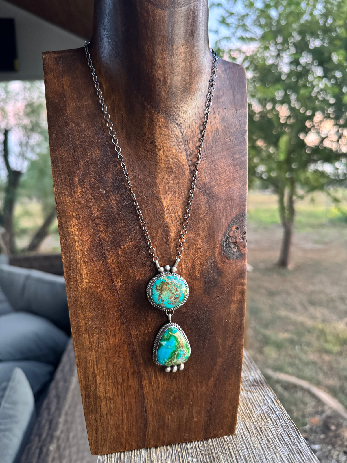 Sonoran Gold 2 Stone Pendant Necklace, 17" A