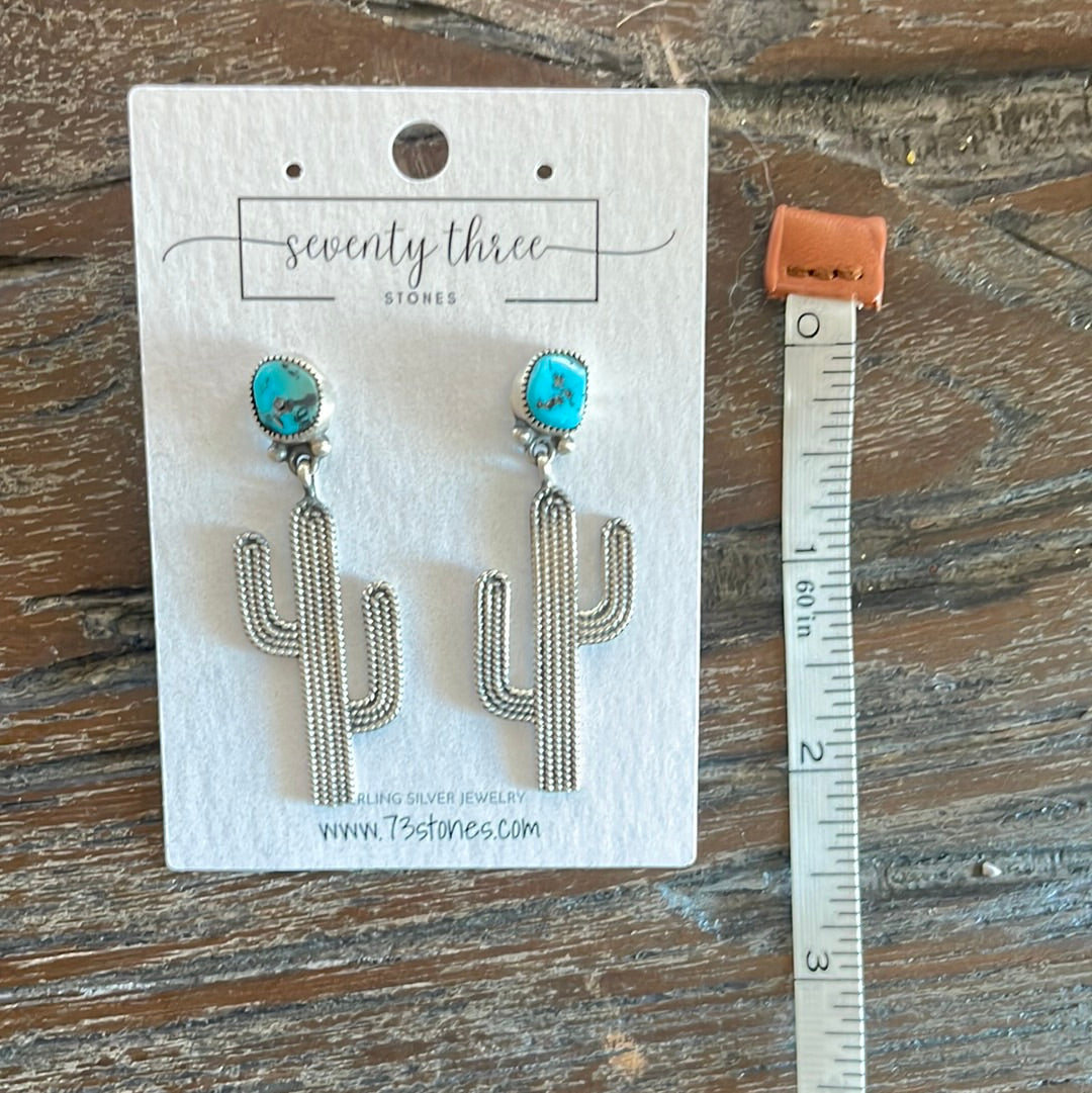 Twist Wire Cactus on Turquoise Stud