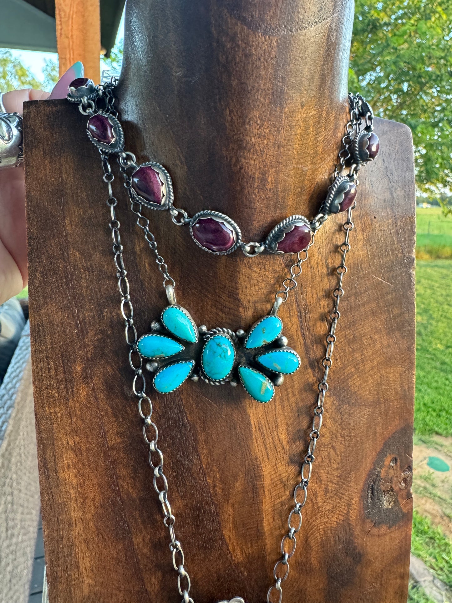 Purple Spiny 7 Stone Bracelet or choker