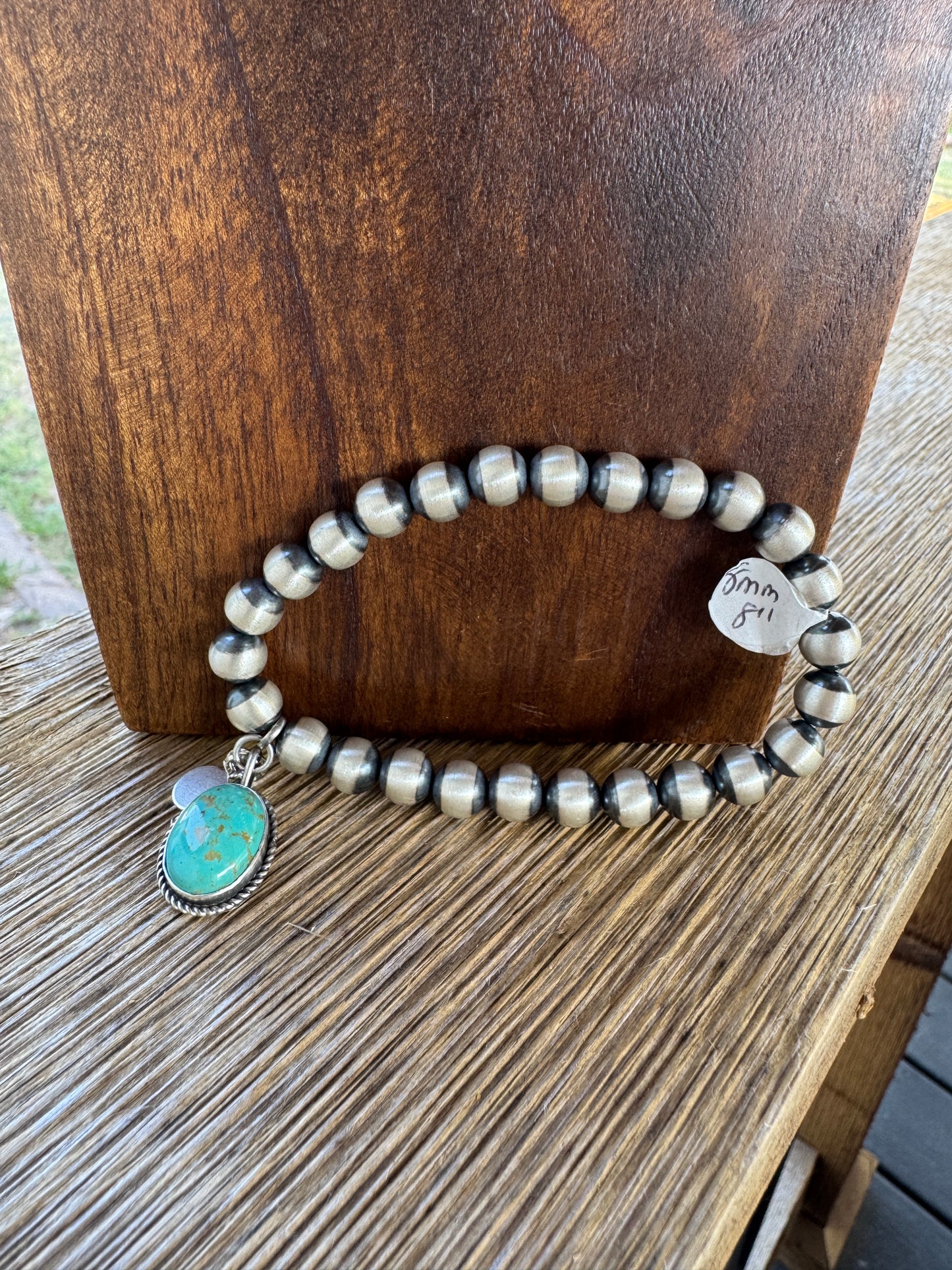 8mm Stretch Pearl Charm Bracelet