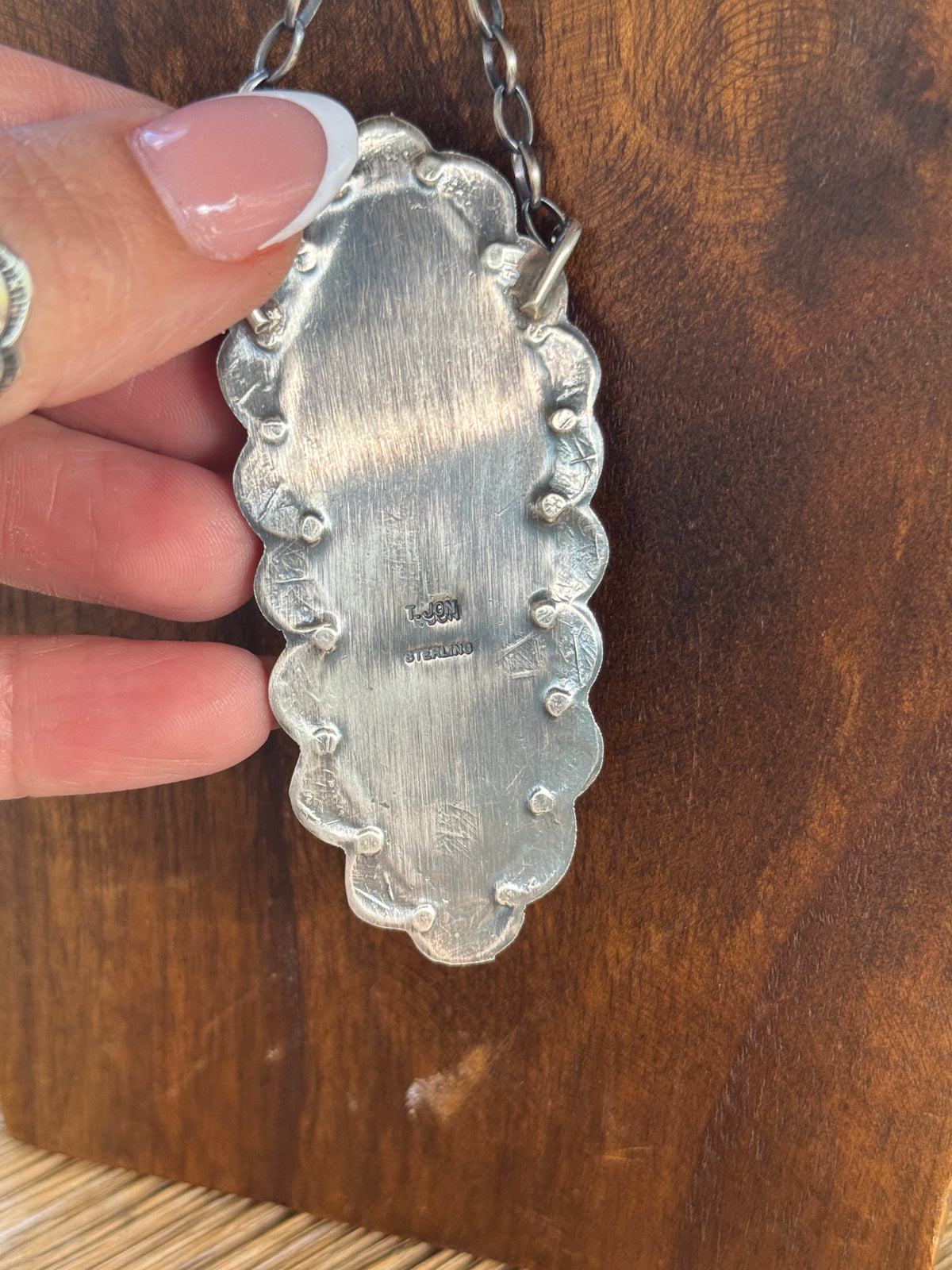 Pink Conch Large 2 Stone Pedant Necklace