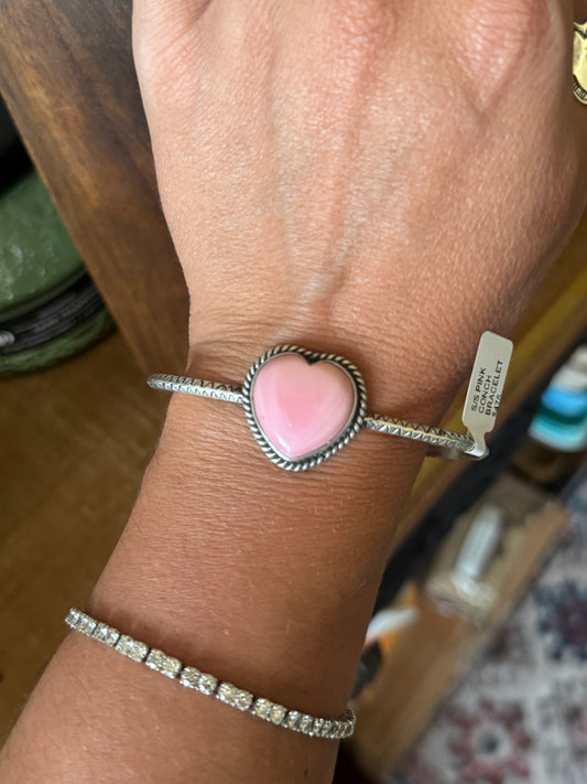 Pink Conch Heart Cuff, Donovan Skeets