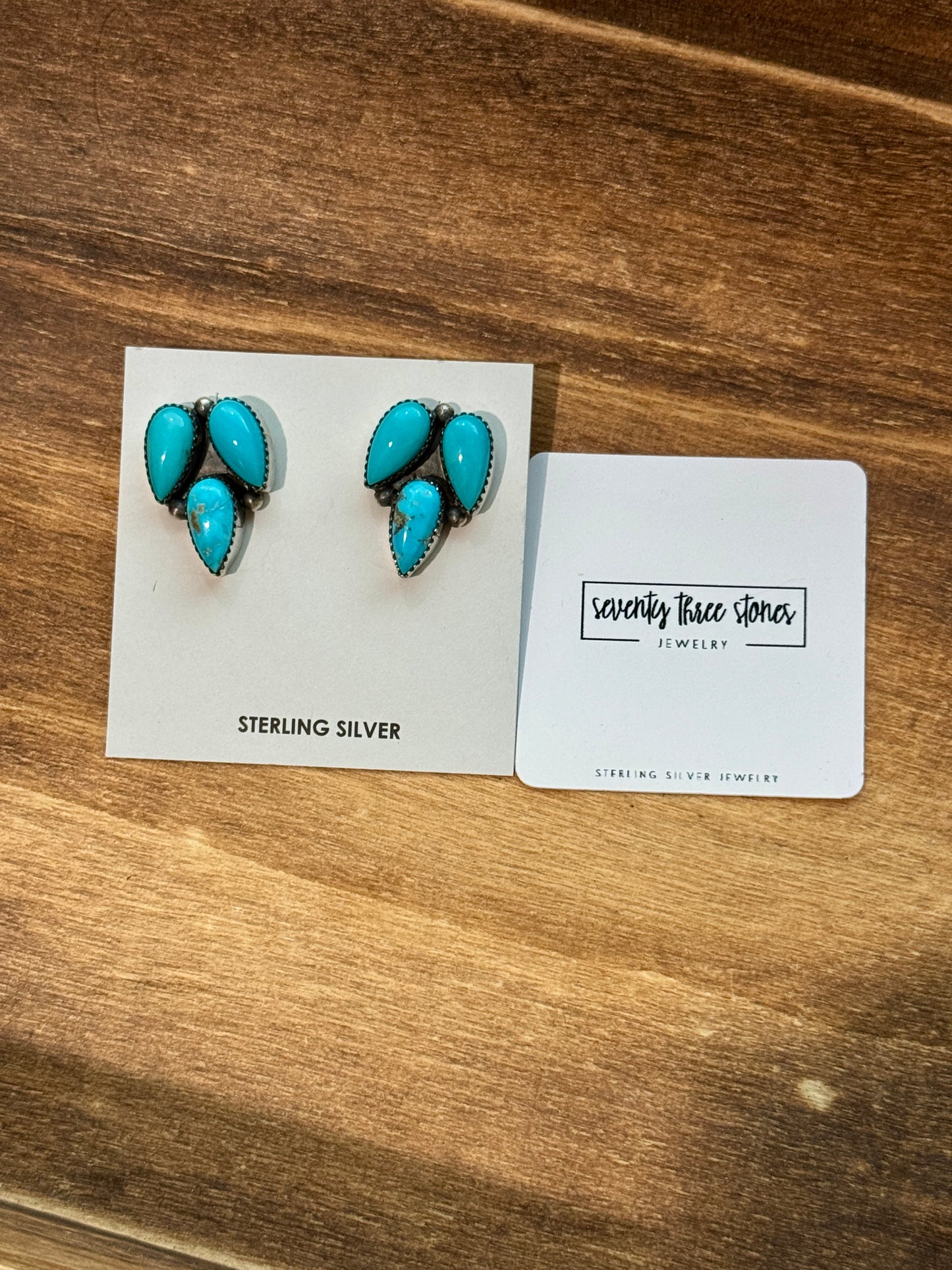 Turquoise 1" Teardrop earrings by Debra Smith