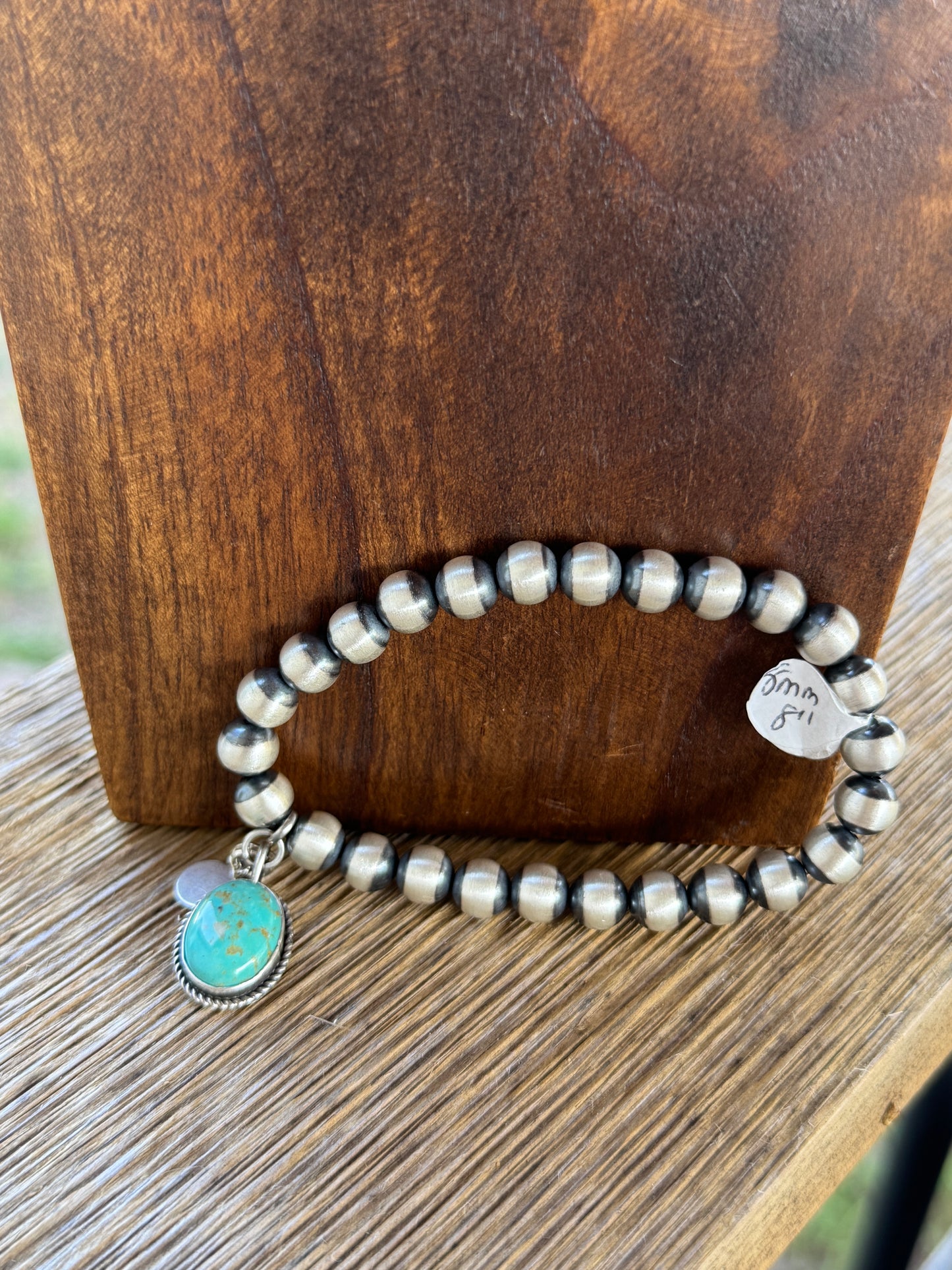 8mm Stretch Pearl Charm Bracelet