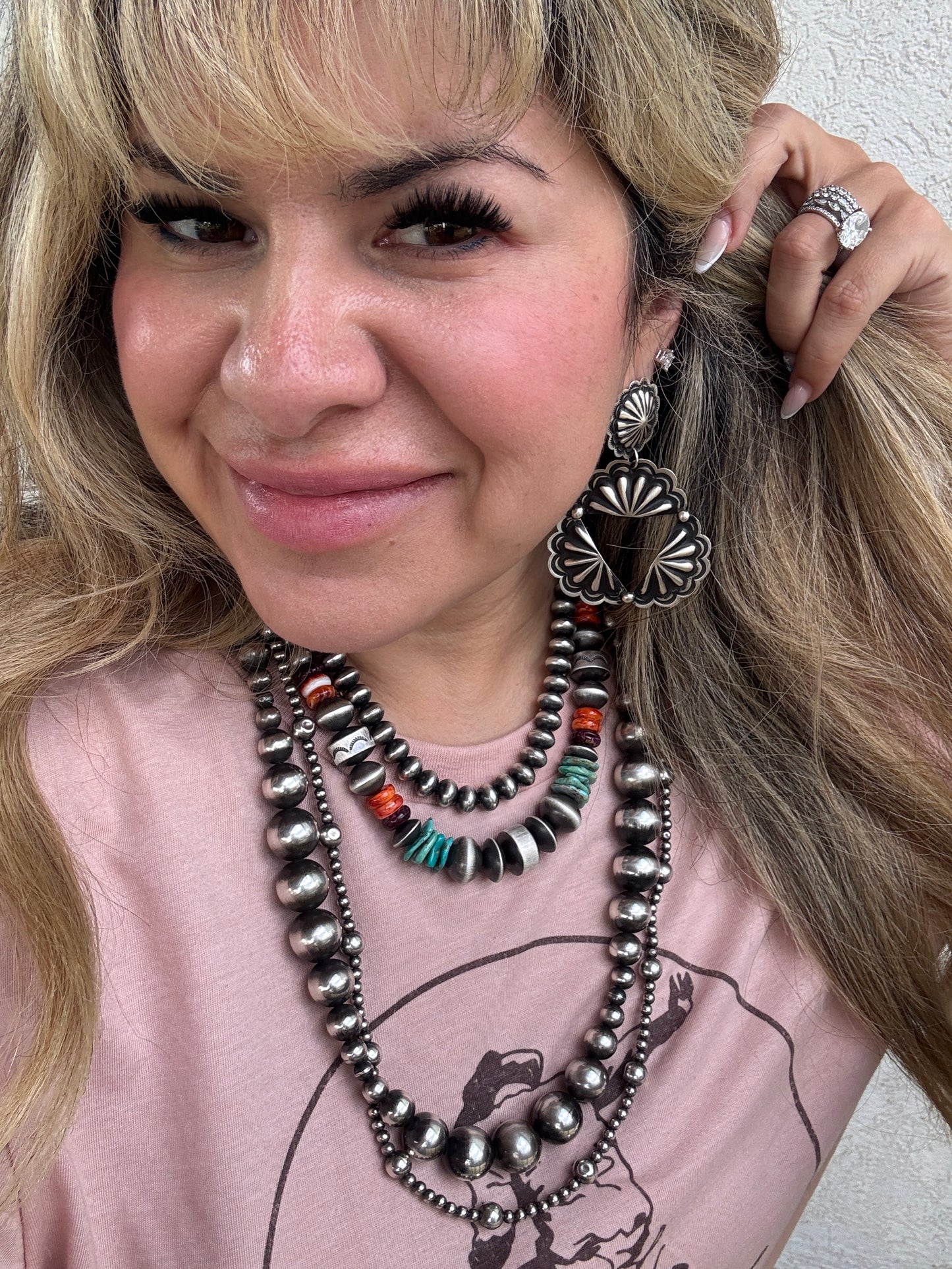 Leander Tahe Triangle Concho Earrings