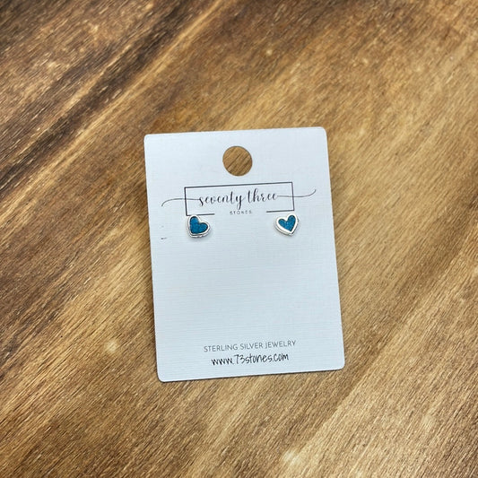 The Mini Heart Stud Turquoise