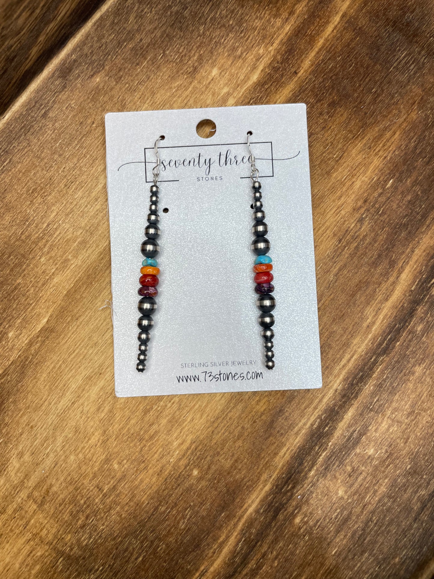 The Navajo Multicolor Strand Earring 3”