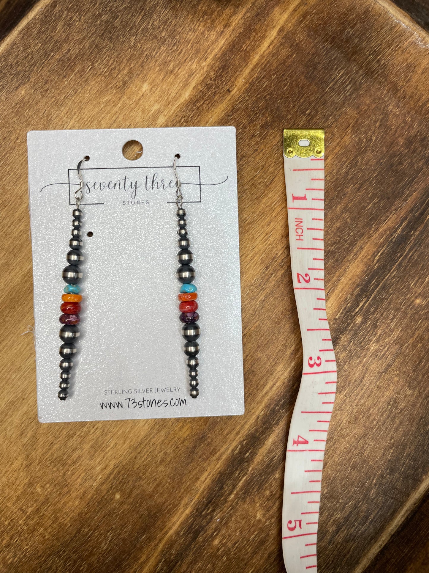 The Navajo Multicolor Strand Earring 3”