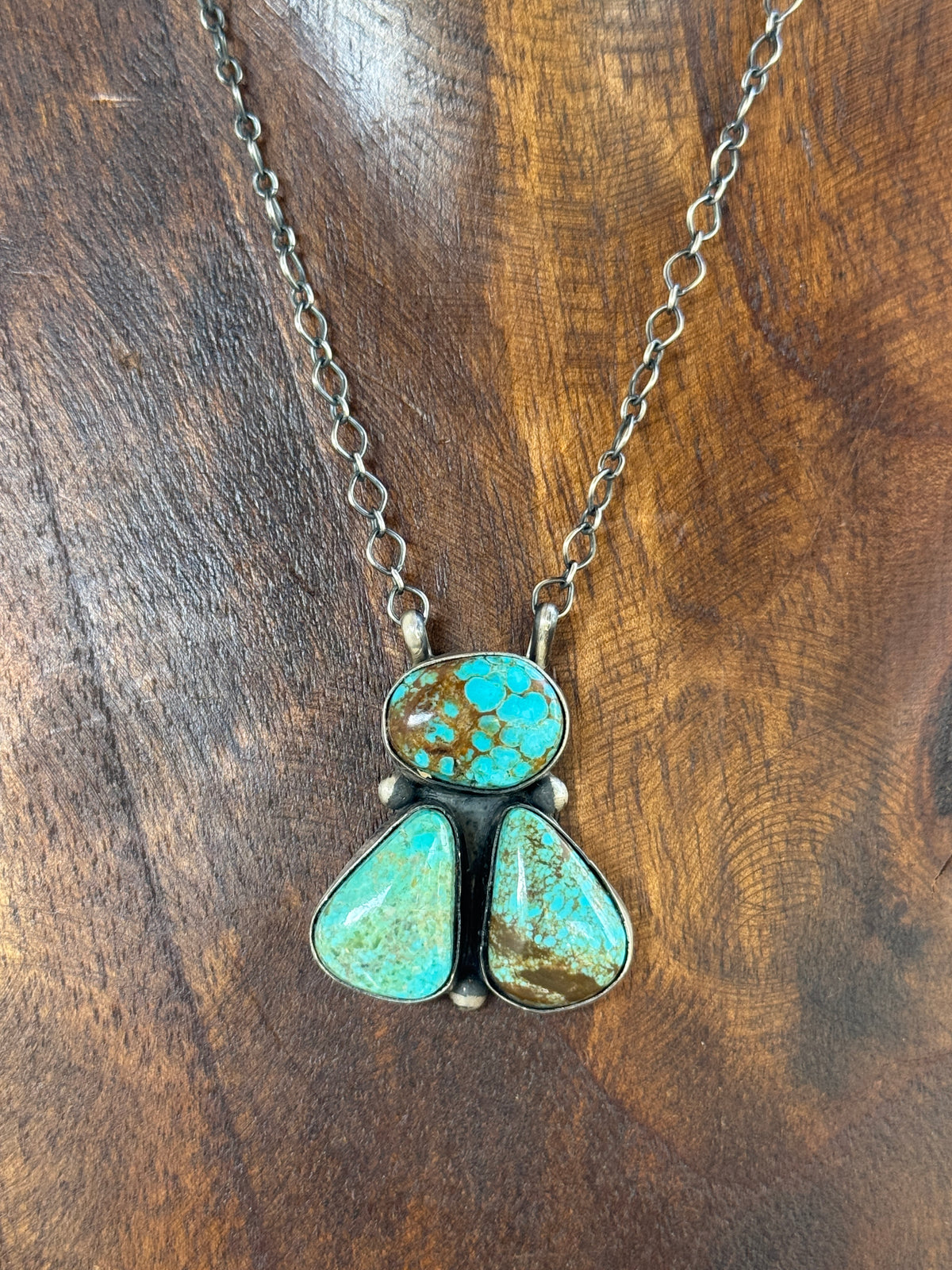 Kingman 3 Stone Turquoise Necklace