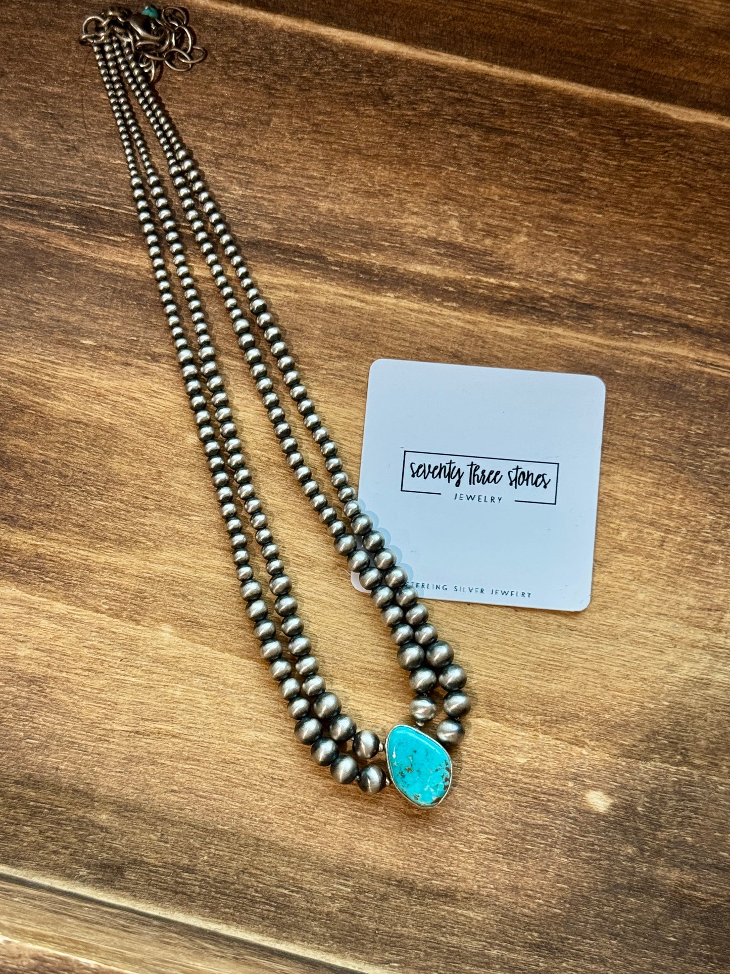 Sterling Peal 6mm graduated Choker with Turquoise