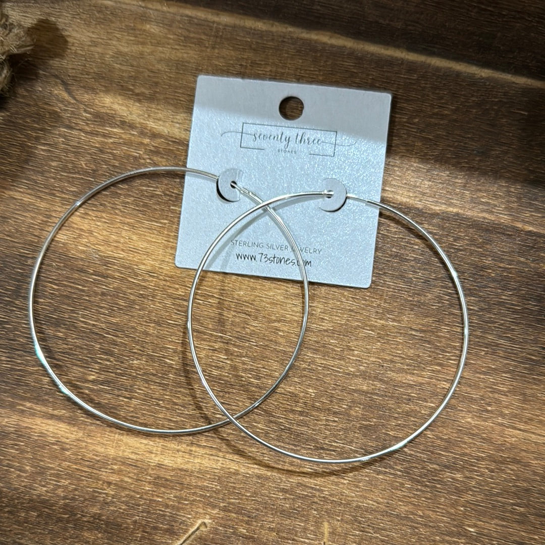 2.75" Sterling silver hoops