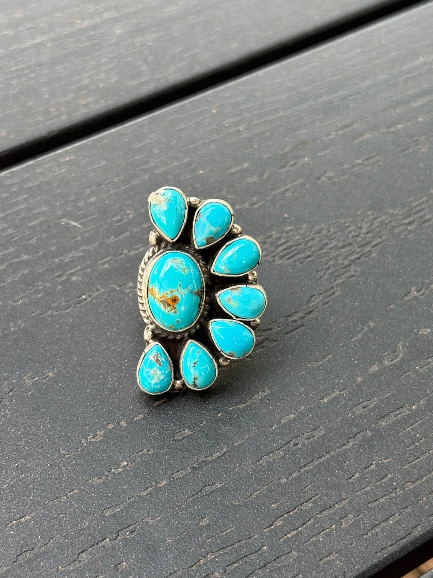 Adjust Half Cluster Ring TURQUOISE