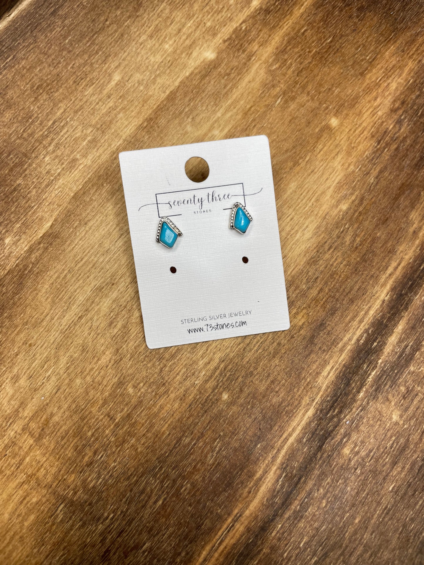Small Turquoise Diamond Stud