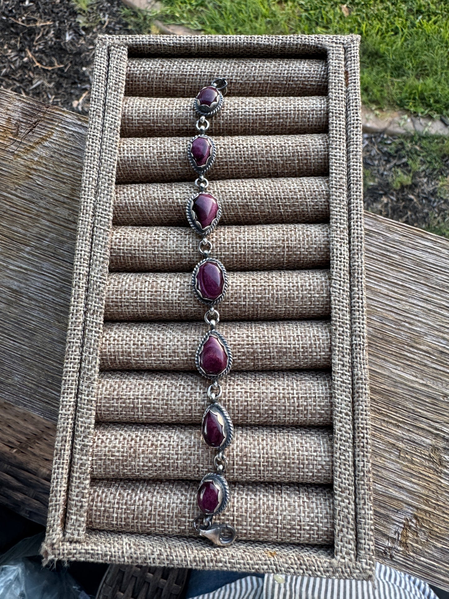 Purple Spiny 7 Stone Bracelet or choker