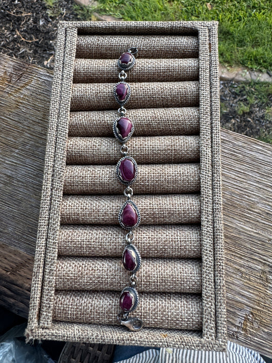 Purple Spiny 7 Stone Bracelet or choker
