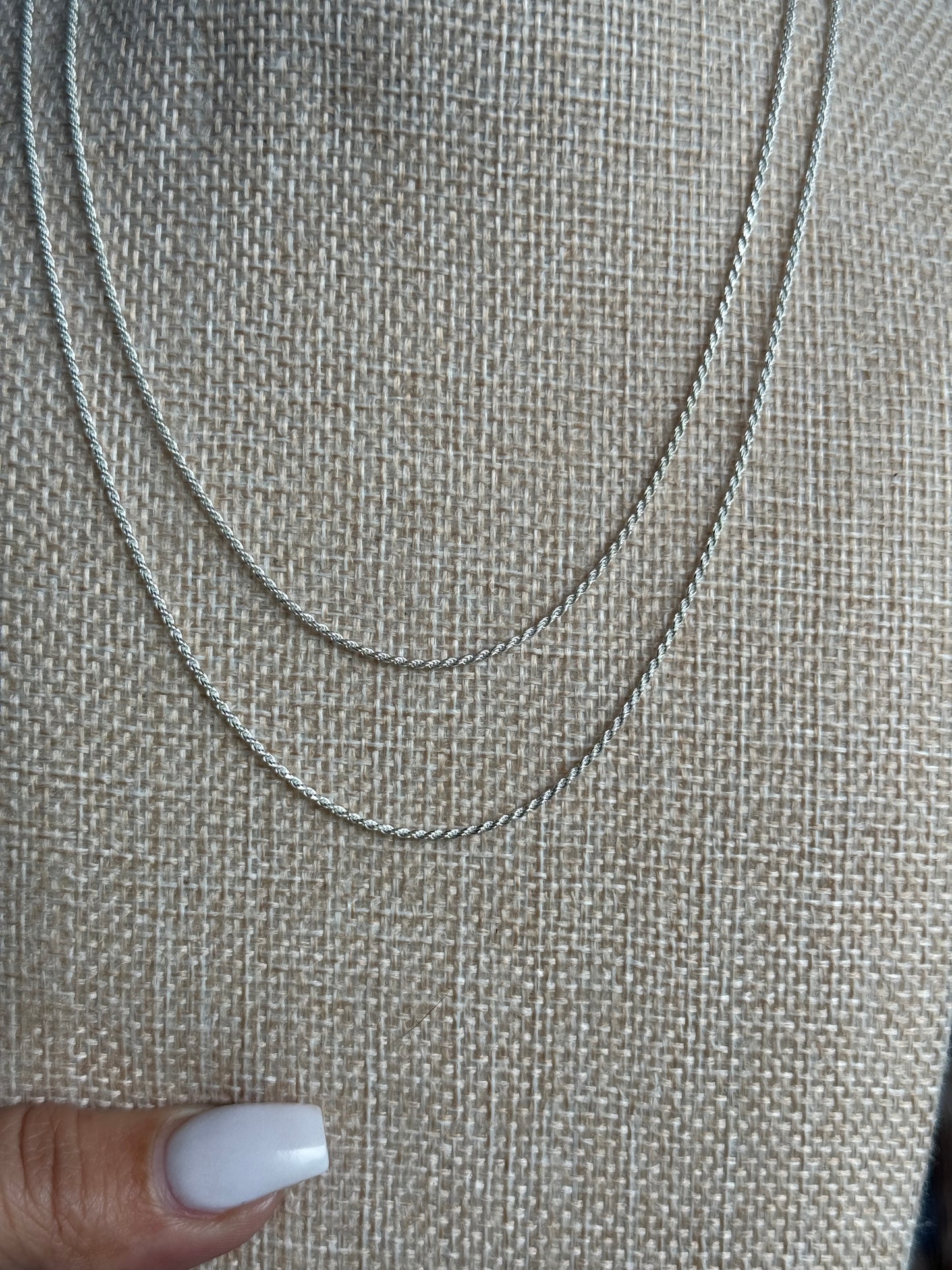 18” Sterling Silver Rope chain 025