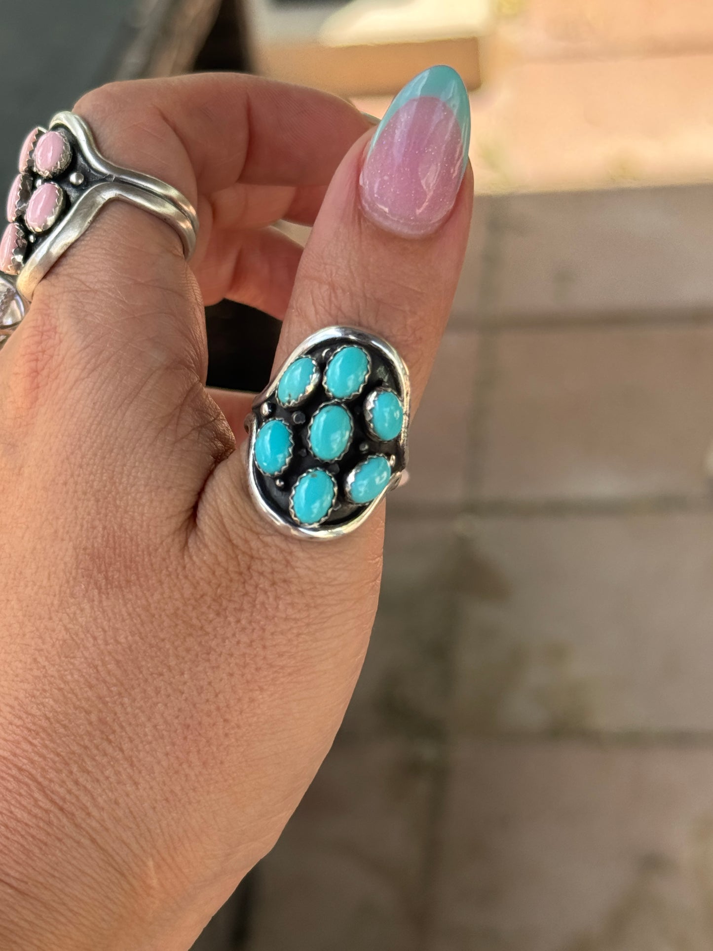 Turquoise Saddle Ring sz 8.5