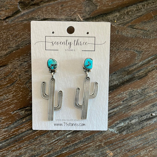 Twist Wire Cactus on Turquoise Stud