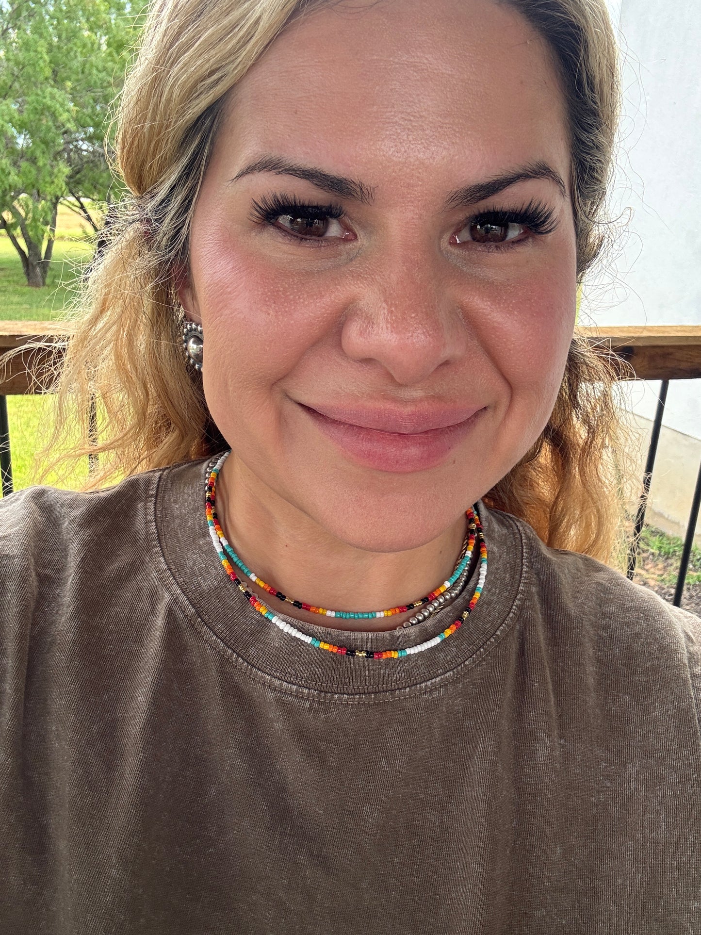 Seed Bead Necklace 14" with extender - B