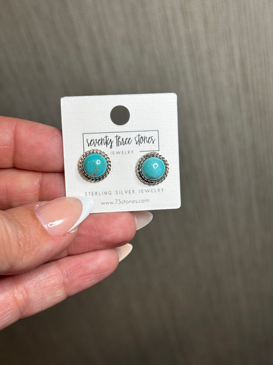 Turquoise 8mm Round Studs