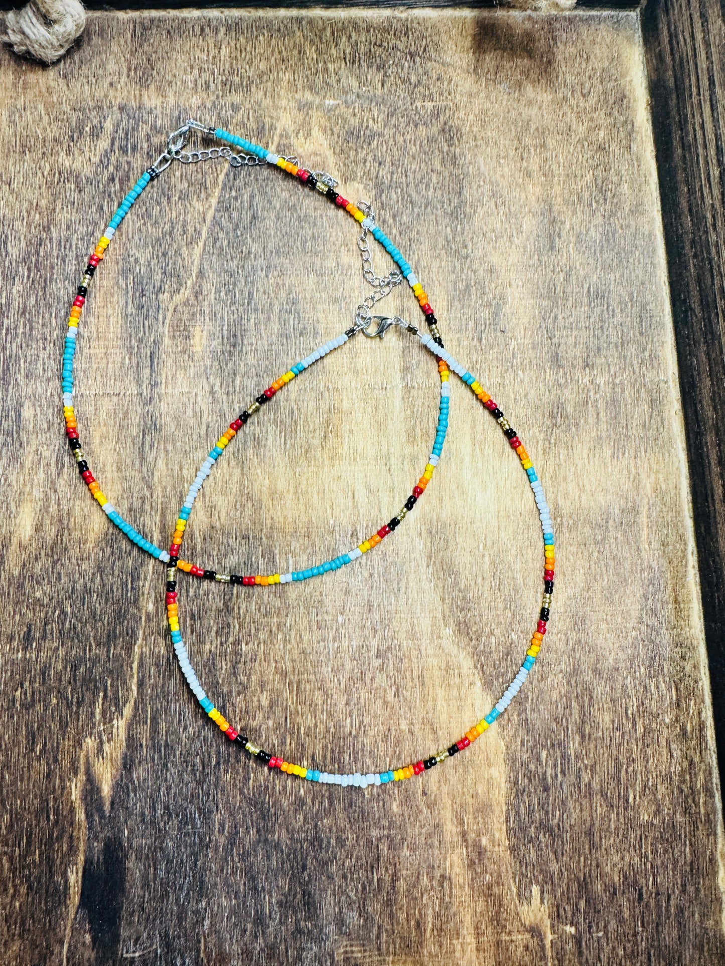 Seed Bead Necklace 14" with extender - B