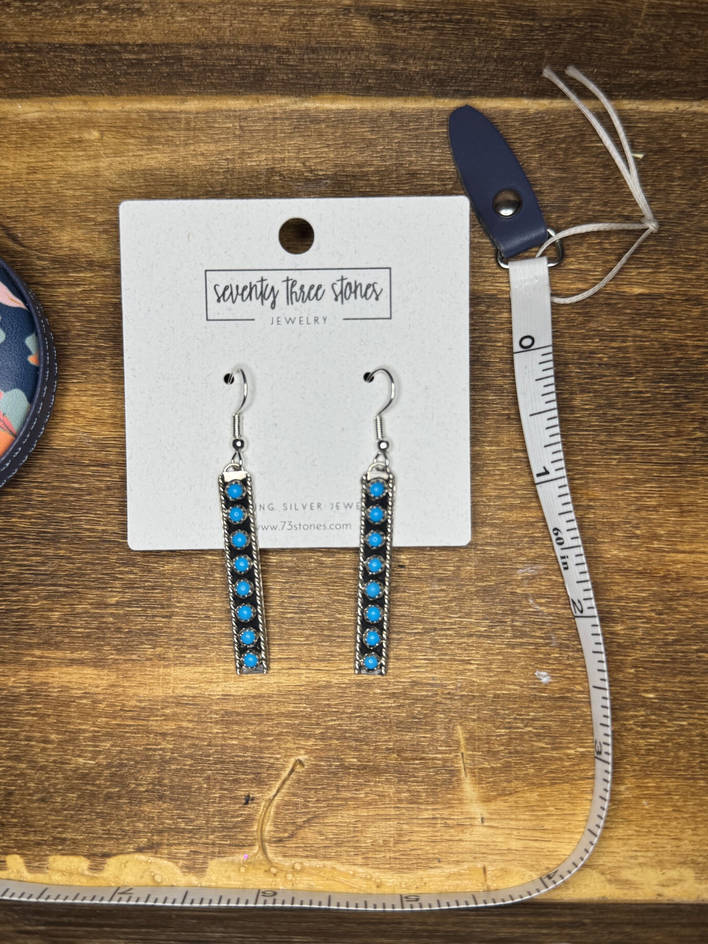 Kingman Turquoise Bar Dangle 2.25"