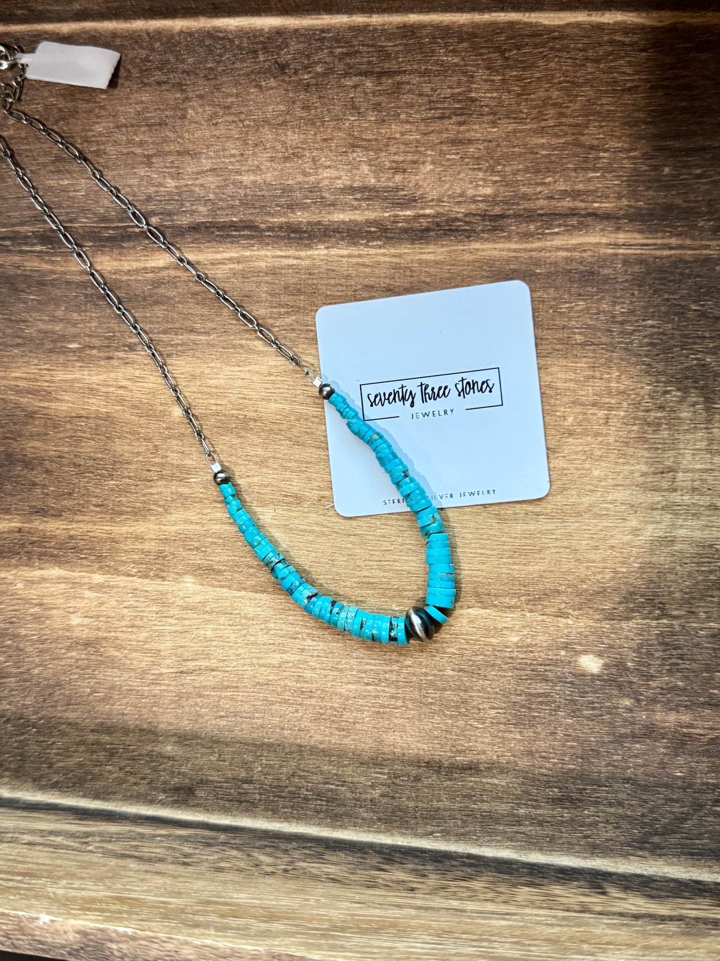 Kingman Turquoise Heishi Necklace