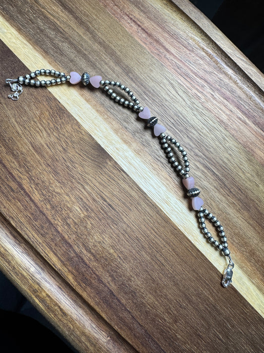 Heart Double Loop 3mm Bracelet -Custom-*Made to Order*