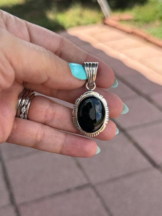Black Onyx Oval Pendant