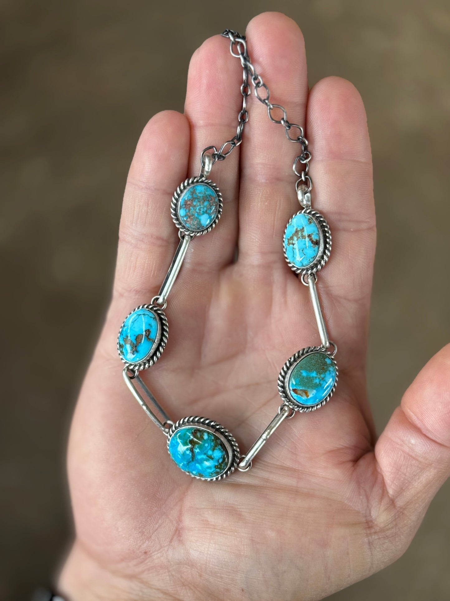 5 stone Turquoise Choker