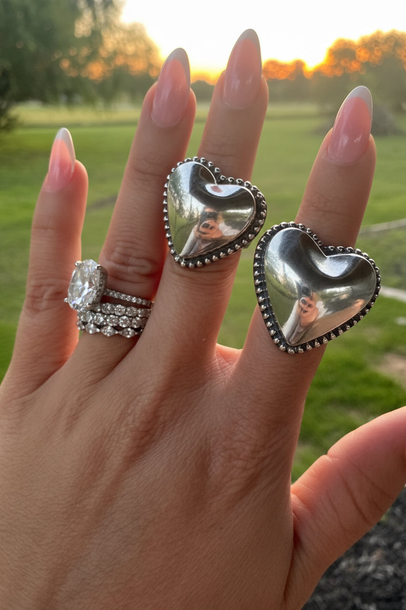 Puffy Heart Ring Medium- Adjustable