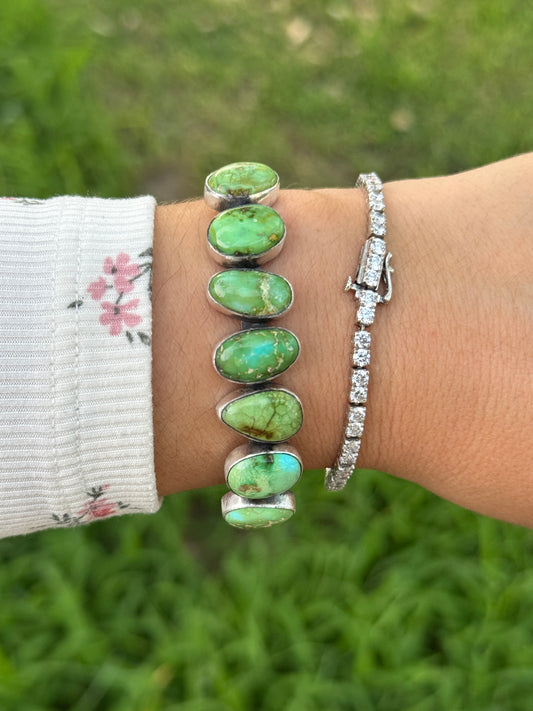 7 stone sonoran turquoise chunky cuff greener opt 4