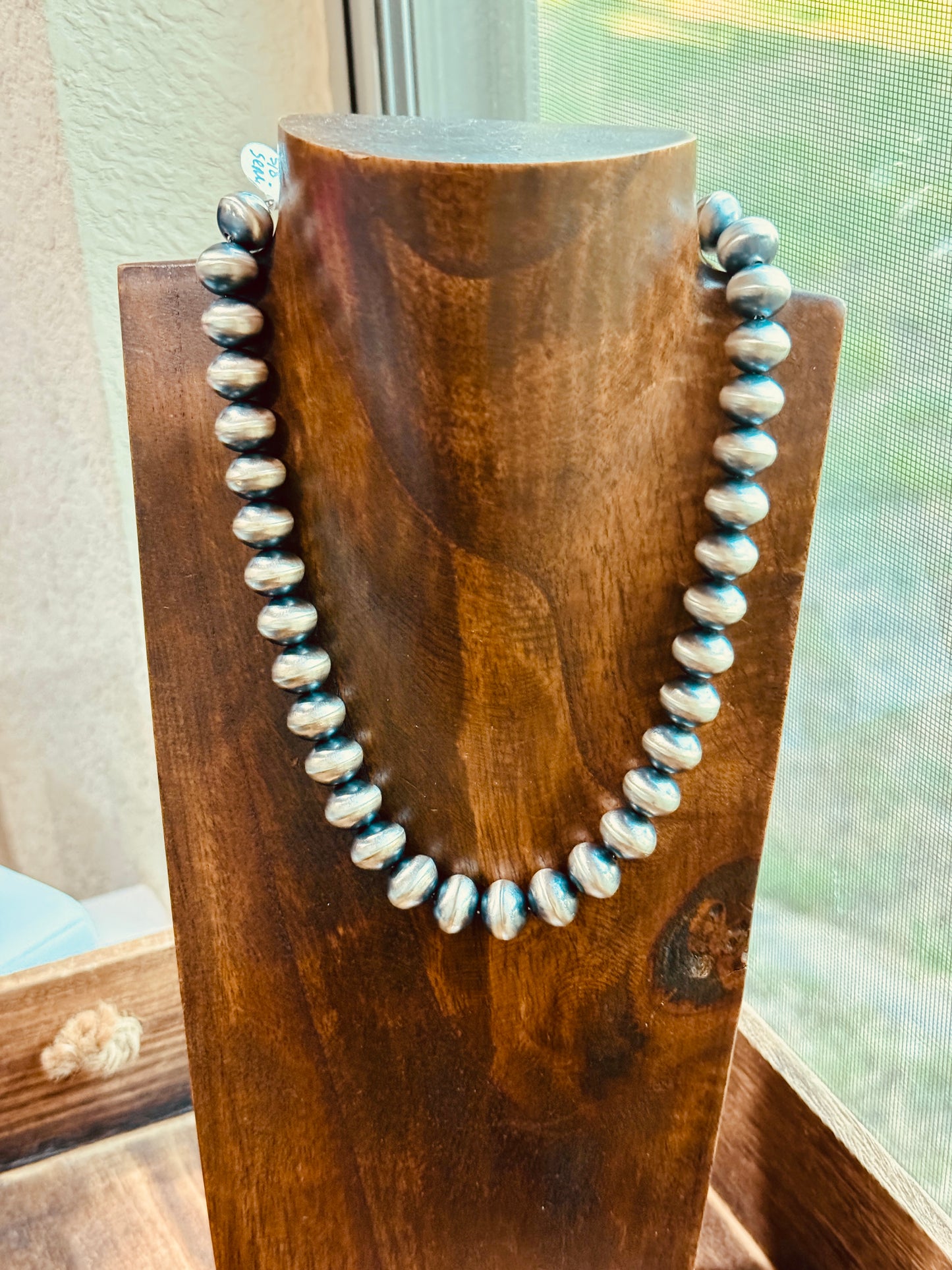 Handmade 
12mm Navajo Pearls 16” extender included