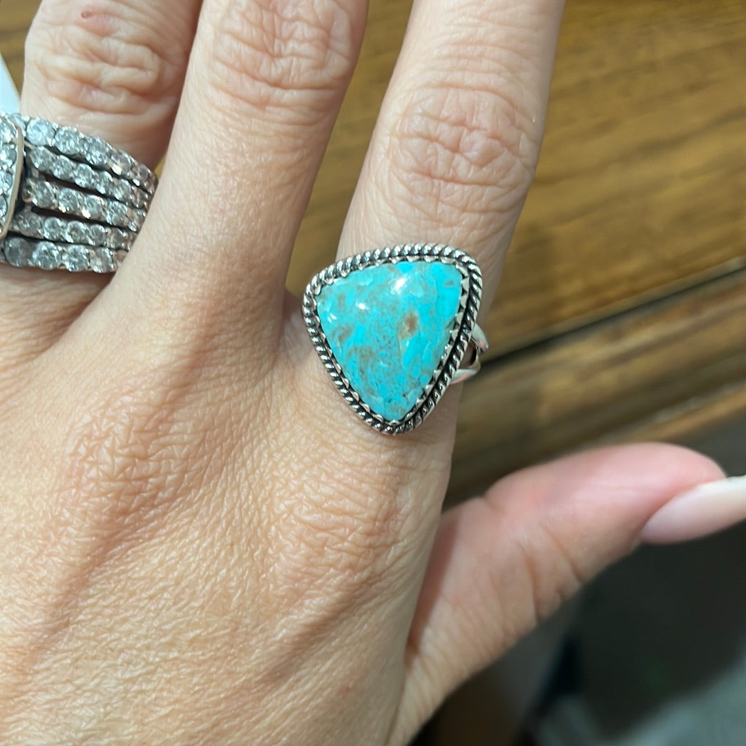 Turquoise triangle  Ring size 8