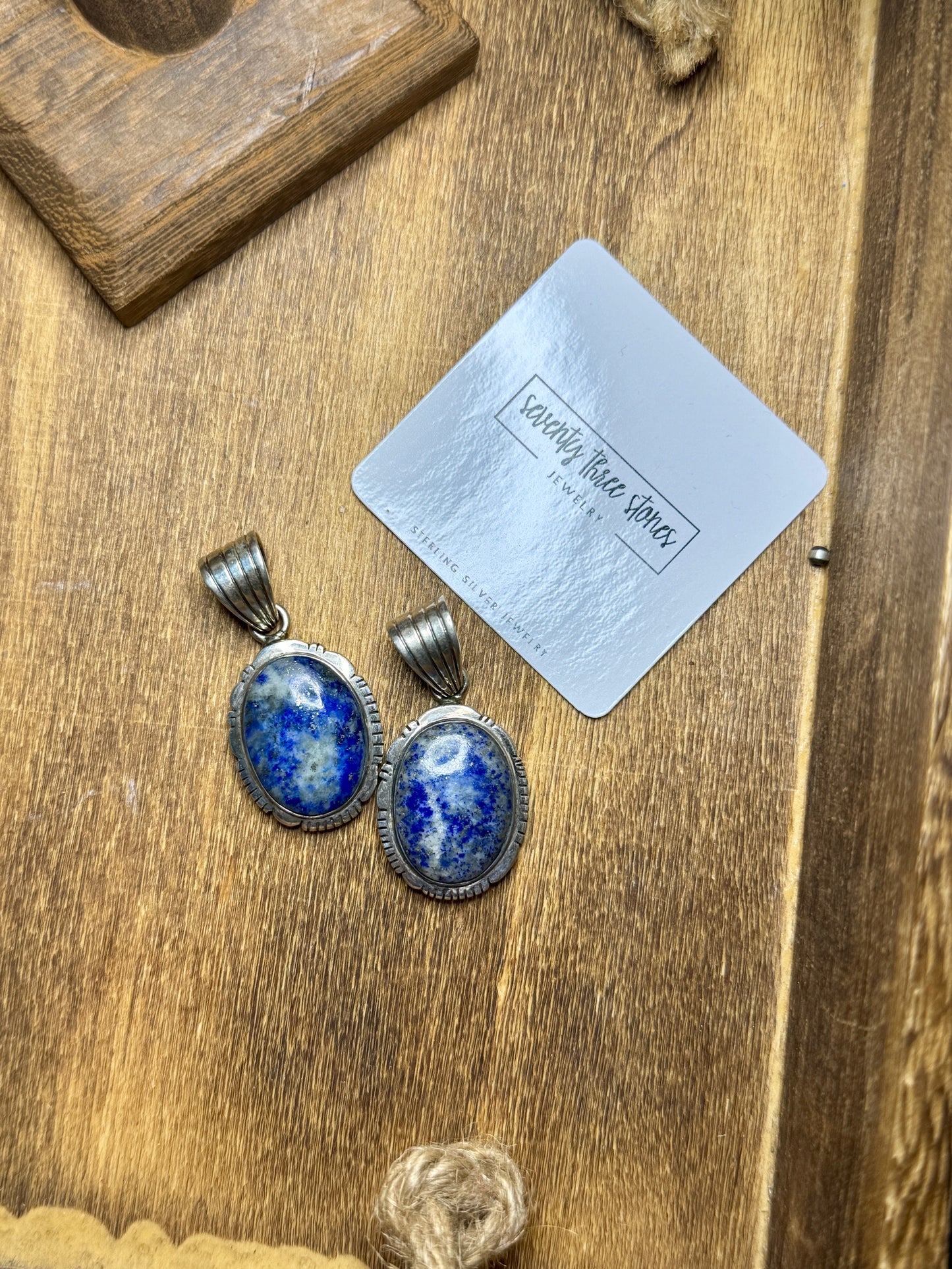 Lapis Denim Oval Pendant